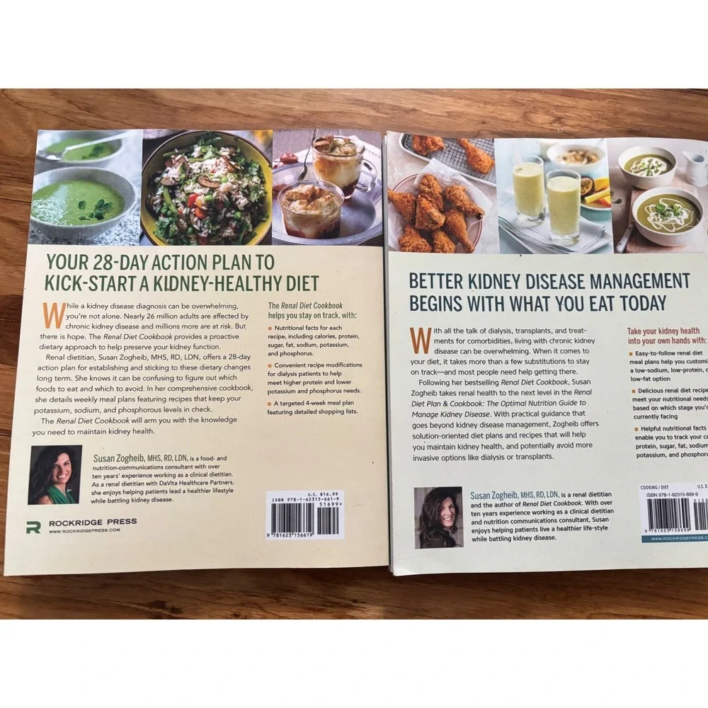 Renal Diet Cookbook & Plan Susan Zogheib 2 Book‎ Set Kidney Health Low Sodium